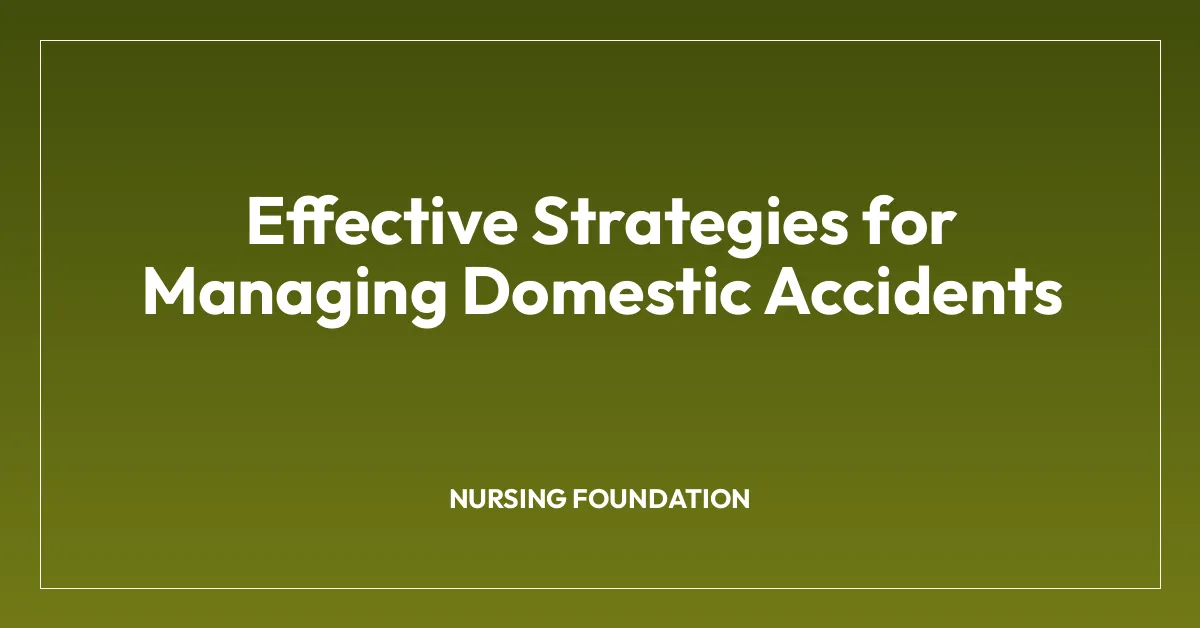 Effective Strategies for Managing Domestic Accidents