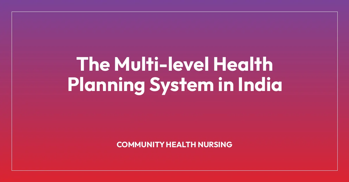 The Multi-level Health Planning System in India